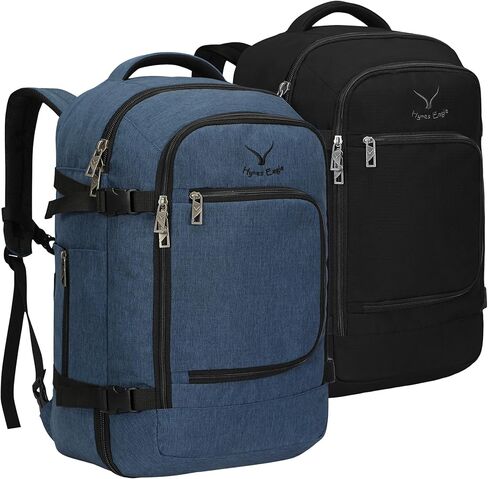 حقيبة ظهر Hynes Eagle للسفر سعة 40 لترًا معتمدة من الطيران حقيبة ظهر للرجال بمقصورة كبيرة لعطلة نهاية الأسبوع للكمبيوتر المحمول للنساء مقاس 15.6 بوصة باللون الأزرق والأسود in Kuwait