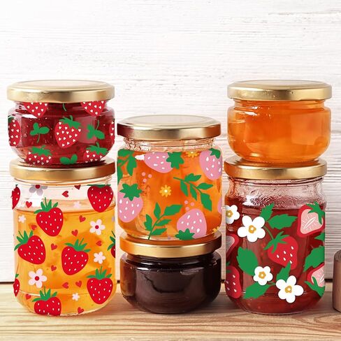 12 قطعة من ملصقات النقل على شكل بقرة فراولة من Whaline، ملصقات نقل باللون الوردي والأحمر على شكل مربعات وزهرة فراولة مقاومة للماء، ملصقات لأكواب زجاجية مصنوعة يدويًا in Kuwait