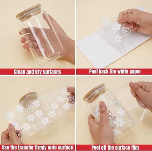 12 قطعة من ملصقات النقل على شكل بقرة فراولة من Whaline، ملصقات نقل باللون الوردي والأحمر على شكل مربعات وزهرة فراولة مقاومة للماء، ملصقات لأكواب زجاجية مصنوعة يدويًا in Kuwait