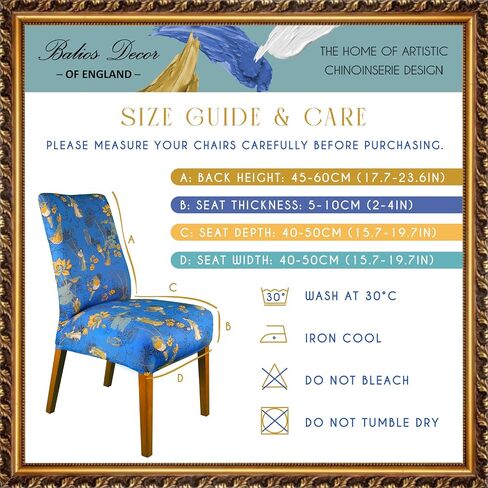 Dining Chair Covers Chinoiserie Flower Bird Print, Protective Stretch Slipcovers for Parsons Chair Living Room, Set of 2 (Floral Chorus Dark Spring Green) in Saudi Arabia