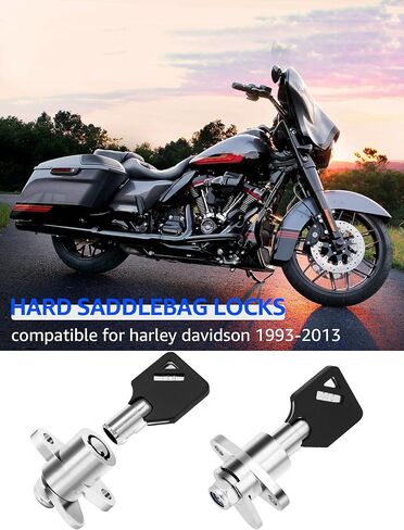 أقفال السرج، مجموعة مفاتيح قفل حقيبة السرج للحقيبة الصلبة المتوافقة مع Harley Davidson Electra Glide، Ultra Classic، Street Glide، Road Glide، Road King 1993-2013 in Kuwait