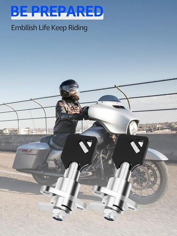 أقفال السرج، مجموعة مفاتيح قفل حقيبة السرج للحقيبة الصلبة المتوافقة مع Harley Davidson Electra Glide، Ultra Classic، Street Glide، Road Glide، Road King 1993-2013 in Kuwait
