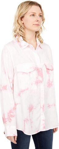 Sanctuary Boyfriend Shirt for Women - Printed, Long-Sleeves & Double Pocketed Casual Tee in Saudi Arabia