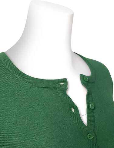 Allsense Women's Button Down 3/4 Sleeve Crew Neck Knit Cardigan Sweater (S-3X) in Saudi Arabia