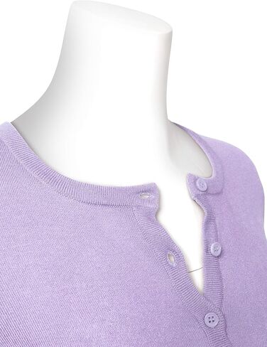 Allsense Women's Button Down 3/4 Sleeve Crew Neck Knit Cardigan Sweater (S-3X) in Saudi Arabia