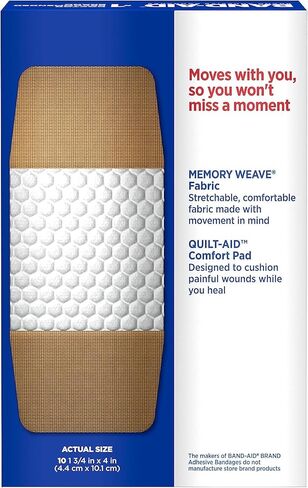 ضمادات قماشية مرنة من Band-AID، كبيرة جدًا، 10 قطع (عبوة من قطعتين) in Kuwait