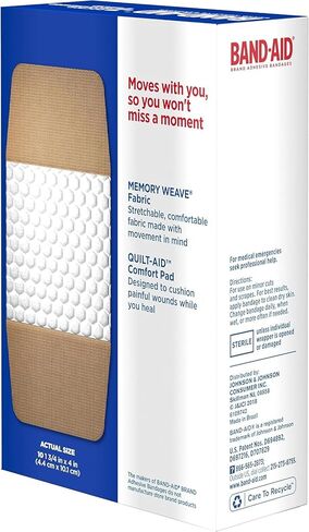 ضمادات قماشية مرنة من Band-AID، كبيرة جدًا، 10 قطع (عبوة من قطعتين) in Kuwait