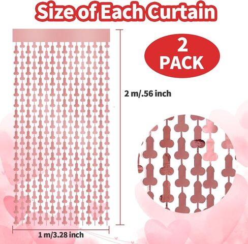 2 حزمة 3.3ft × 6.6ft معدنية احباط هامش الستار لمستلزمات زينة حفلة العازبة، ستائر بهرج لامعة اللافتات صور كشك الدعائم لحفلات الزفاف الدجاجة حفلات الفتيات ليلة خارج in Kuwait