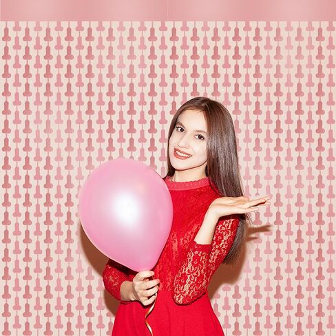 2 حزمة 3.3ft × 6.6ft معدنية احباط هامش الستار لمستلزمات زينة حفلة العازبة، ستائر بهرج لامعة اللافتات صور كشك الدعائم لحفلات الزفاف الدجاجة حفلات الفتيات ليلة خارج in Kuwait