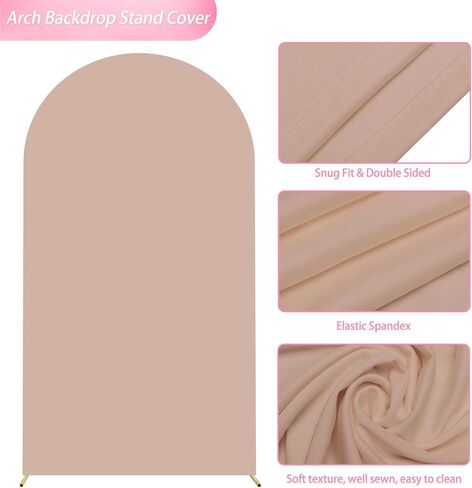 6FT Arch Backdrop Stand and Cover Set,Arch Stand with White Cover | Gold Metal Backdrop Arch Stand with Arch Cover White for Birthday Party Wedding Ceremony Bridal Baby Shower Event Decor in Saudi Arabia