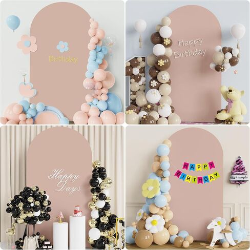 6FT Arch Backdrop Stand and Cover Set,Arch Stand with White Cover | Gold Metal Backdrop Arch Stand with Arch Cover White for Birthday Party Wedding Ceremony Bridal Baby Shower Event Decor in Saudi Arabia