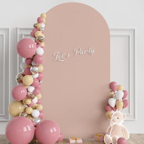 6FT Arch Backdrop Stand and Cover Set,Arch Stand with White Cover | Gold Metal Backdrop Arch Stand with Arch Cover White for Birthday Party Wedding Ceremony Bridal Baby Shower Event Decor in Saudi Arabia