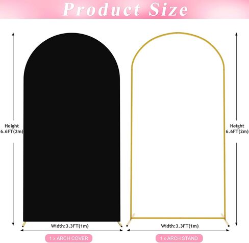6FT Arch Backdrop Stand and Cover Set,Arch Stand with White Cover | Gold Metal Backdrop Arch Stand with Arch Cover White for Birthday Party Wedding Ceremony Bridal Baby Shower Event Decor in Saudi Arabia