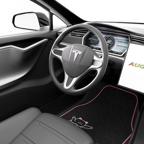 سجادات أرضية السيارة من August Auto Universal Fit Cute Cat Carpet، مناسبة لسيارات السيدان وسيارات الدفع الرباعي والشاحنات والشاحنات الصغيرة، مجموعة من 4 قطع (وردي) in Kuwait