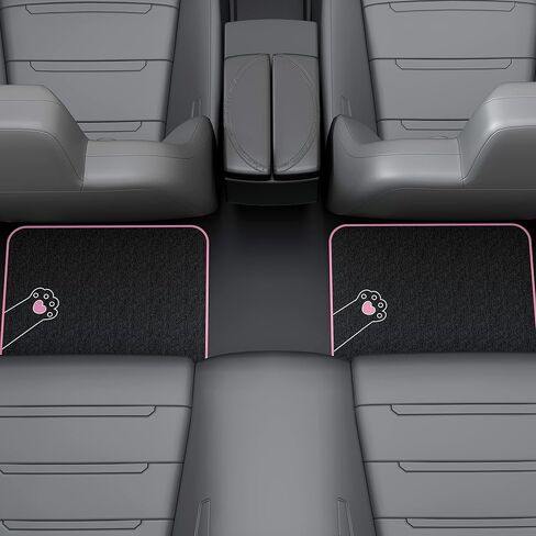 سجادات أرضية السيارة من August Auto Universal Fit Cute Cat Carpet، مناسبة لسيارات السيدان وسيارات الدفع الرباعي والشاحنات والشاحنات الصغيرة، مجموعة من 4 قطع (وردي) in Kuwait