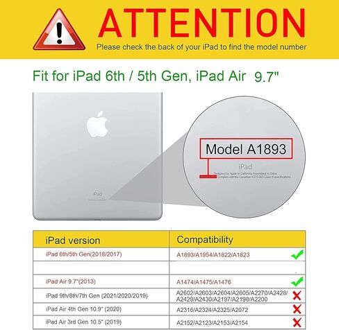 Case for iPad 6th/5th Generation 2018/2017 Model 9.7-Inch, Premium PU Leather Folding Stand Shell Multiple Viewing Angles TPU Protective Cover, Baseball in Kuwait