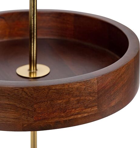 Kate and Laurel Lipton Modern Two Tier Tray, 13 x 13 x 20, Navy and Gold, Glam Decorative Tray in Saudi Arabia