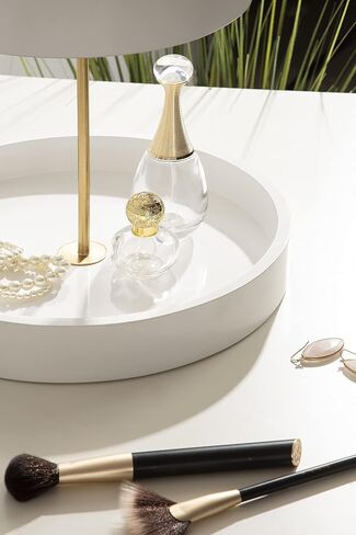 Kate and Laurel Lipton Modern Two Tier Tray, 13 x 13 x 20, Navy and Gold, Glam Decorative Tray in Saudi Arabia