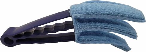 Window Blind Cleaner Duster Brush with Washable 3 Finger Microfiber Sleeve, Shutter Cleaning Tool (1 Pack, Blue) in Saudi Arabia