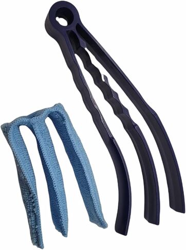 Window Blind Cleaner Duster Brush with Washable 3 Finger Microfiber Sleeve, Shutter Cleaning Tool (1 Pack, Blue) in Saudi Arabia