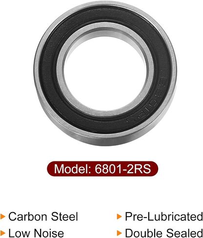 4pcs 6808-2RS Deep Groove Ball Bearings 40mm Bore 52mm OD 7mm Thick Chrome Steel ABEC3 Double Sealed Bearing for Motors Pumps Conveyors in Saudi Arabia