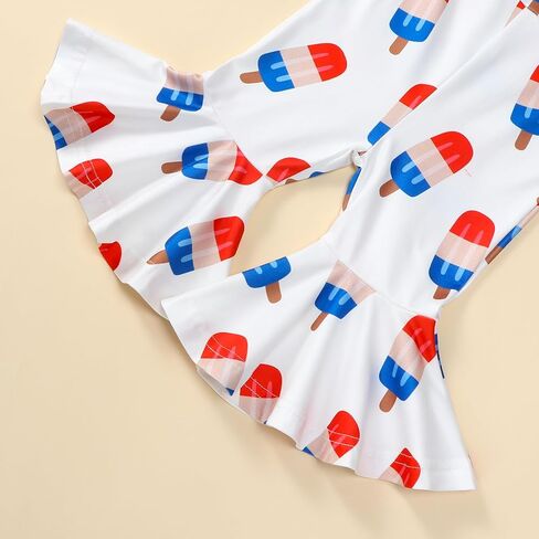 ملابس Gueuusu للفتيات الصغيرات في الرابع من يوليو، جمبسوت بحمالات العلم الأمريكي/النجمة، ملابس سفلية على شكل جرس رسن، ملابس صيفية ليوم الذكرى in Kuwait