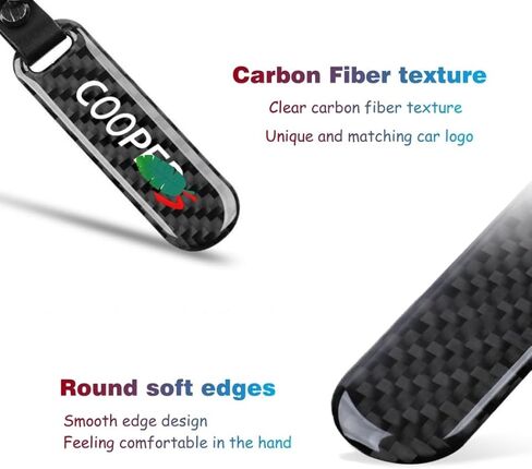 قطعة واحدة من سلسلة مفاتيح السيارة المتوافقة مع سلسلة مفاتيح Cooper S ذات نسيج ألياف الكربون الممتازة وحلقات مفاتيح قابلة للفصل in Kuwait