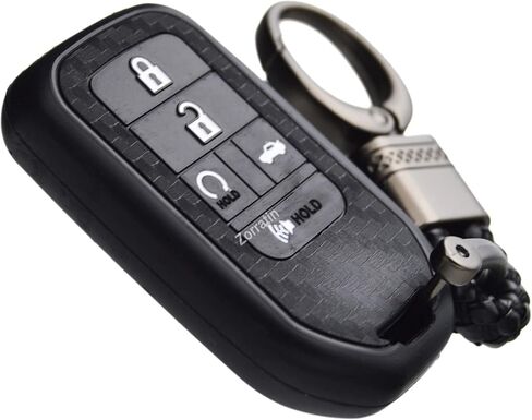غطاء مفتاح فوب من السيليكون الكربوني Zorratin مع سلسلة مفاتيح لـ 2020 2019 2018 Honda Odyssey Elite Ex in Kuwait