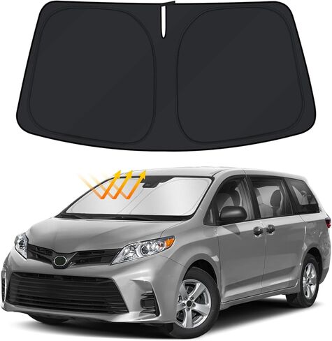 مظلة الشمس للزجاج الأمامي لسيارة Toyota Sienna 2011-2020، مظلة أمامية قابلة للطي حاجب من الشمس درع واقي ملحقات الكابينة للسيارة in Kuwait