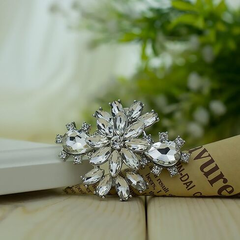 Ruihfas Fashion 2Pcs Korean Fashion Rhinestones Flower Shoe Clips Wedding Party Shoes Buckles Decorations in Saudi Arabia