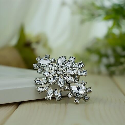 Ruihfas Fashion 2Pcs Korean Fashion Rhinestones Flower Shoe Clips Wedding Party Shoes Buckles Decorations in Saudi Arabia
