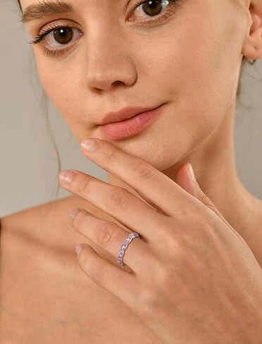 YL Twisted Rings 925 Sterling Silver Infinity Ring 2x4mm Marquise Cut Gemstone Eternity Band for Women in Saudi Arabia
