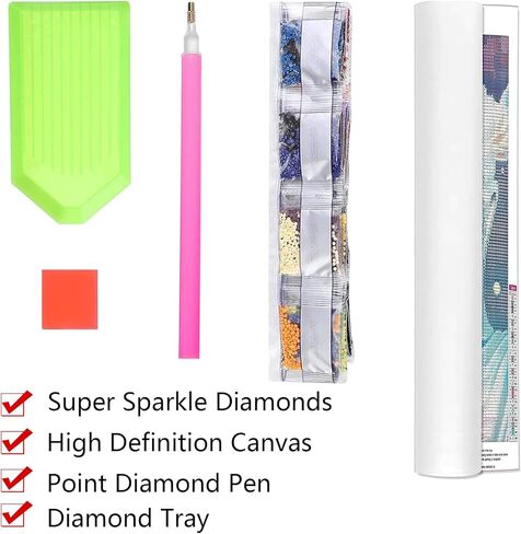 Rovepic 5D Diamond Art Painting Kits Woman Round Full Drill, DIY Paint with Diamonds Art Tiger Crystal Rhinestone Cross Stitch for Home Office Wall Crafts Decorations 12×16 Inch in Kuwait