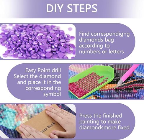 Rovepic 5D Diamond Art Painting Kits Woman Round Full Drill, DIY Paint with Diamonds Art Tiger Crystal Rhinestone Cross Stitch for Home Office Wall Crafts Decorations 12×16 Inch in Kuwait