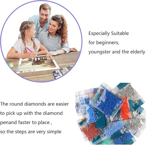 Rovepic 5D Diamond Art Painting Kits Woman Round Full Drill, DIY Paint with Diamonds Art Tiger Crystal Rhinestone Cross Stitch for Home Office Wall Crafts Decorations 12×16 Inch in Kuwait