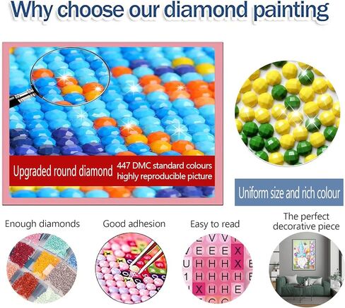 Ausanrl Beach Diamond Art Kits للبالغين - Moonlight Beach 5D الماس الفن مجموعات الرسم للبالغين المبتدئين، مجموعات الفن جوهرة القمر للبالغين، هدية ديكور جدار المنزل 12x16inch in Kuwait