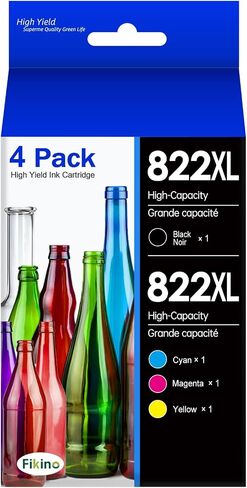 822XL Ink Cartridges Remanufactured for 822 T822 XL Ink Cartridges Replacement for Epson 822 XL T822XL for Epson Workforce Pro WF-3820 WF-4820 WF-4830 WF-4833 WF-4834 Printer (BCMY, 4 Pack) in Saudi Arabia