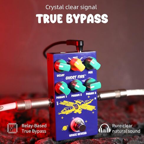 دواسة جيتار GHOSTFIRE ريفيرب 9 أوضاع تأثيرات ريفيب دواسة الفضاء تأخير الصدى الرقمي in Kuwait