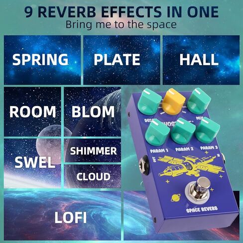 دواسة جيتار GHOSTFIRE ريفيرب 9 أوضاع تأثيرات ريفيب دواسة الفضاء تأخير الصدى الرقمي in Kuwait