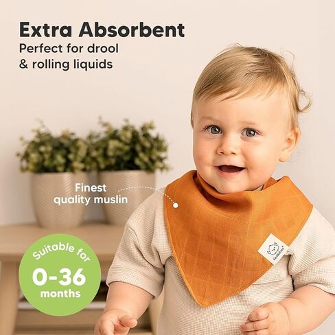 Keababies 8-Pack Organic Baby Bibs for Boy, Girl and 8-Pack Muslin Bibs, Baby Bibs for Boys, Girls - Drool Bibs for Baby Girl, Boy, Toddler, Infant Bib, Cotton Bib - Muslin Bandana Bib, Baby Drool Bib in Saudi Arabia