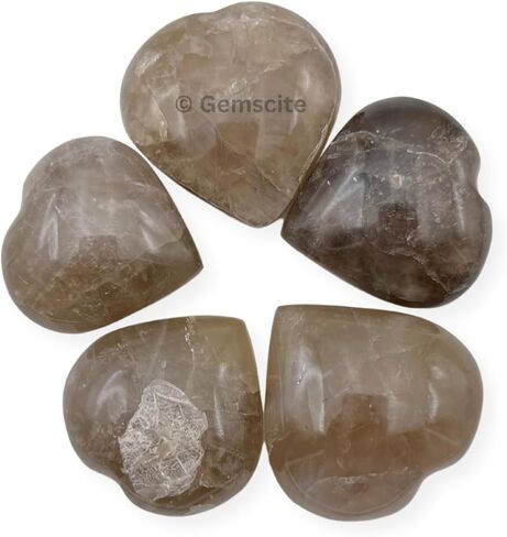 GEMSCITE Gemstone Angelite Puff Heart Stone 30 mm Palm Pocket Healing Carved Love Worry Stone Good Luck Gift Home Decor in Saudi Arabia