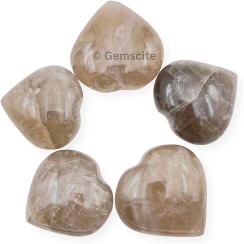 GEMSCITE Gemstone Angelite Puff Heart Stone 30 mm Palm Pocket Healing Carved Love Worry Stone Good Luck Gift Home Decor in Saudi Arabia