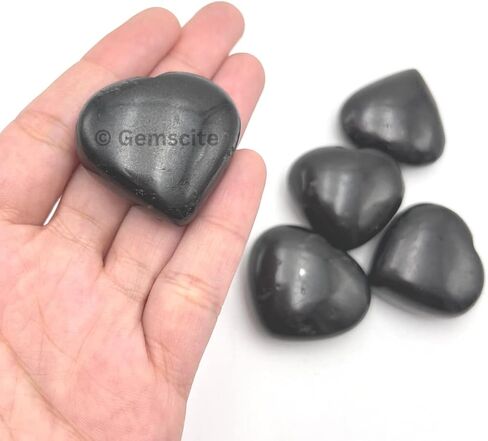 GEMSCITE Gemstone Angelite Puff Heart Stone 30 mm Palm Pocket Healing Carved Love Worry Stone Good Luck Gift Home Decor in Saudi Arabia