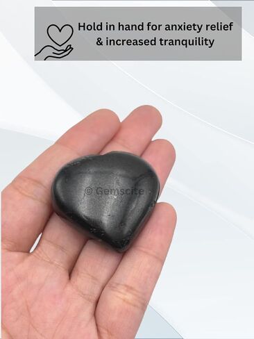 GEMSCITE Gemstone Angelite Puff Heart Stone 30 mm Palm Pocket Healing Carved Love Worry Stone Good Luck Gift Home Decor in Saudi Arabia