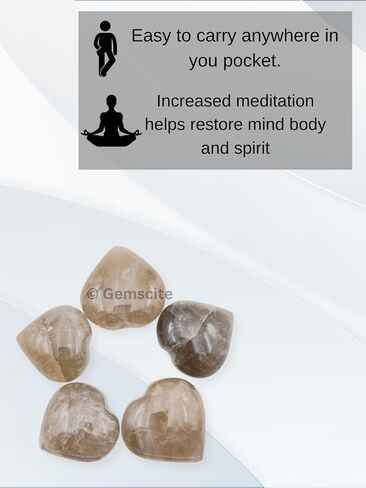 GEMSCITE Gemstone Angelite Puff Heart Stone 30 mm Palm Pocket Healing Carved Love Worry Stone Good Luck Gift Home Decor in Saudi Arabia
