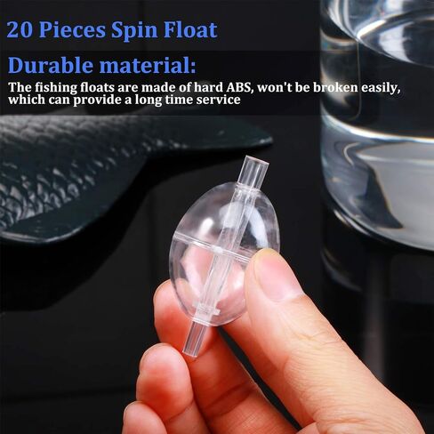 Sumind 20 Pieces Spin Float Fishing Bobbers Fishing Float Bend Slip Cast Spin Float Tackle Accessories in Saudi Arabia