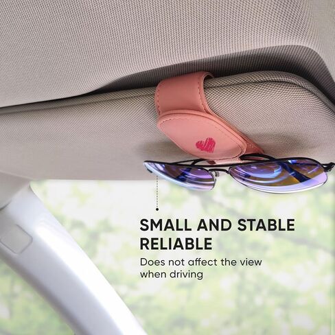 Sunglass Holder for Car Sun Visor, Magnetic Leather Glasses Holder, Sunglasses Clip, Ticket Card Clip, Glasses Case, Car Visor Accessories, Car Organizer, Valentines Gift to Girlfriend Wife in Saudi Arabia