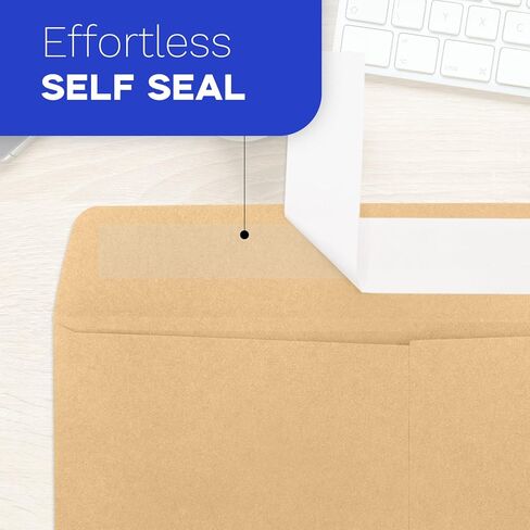 10 × 13 مغلفات كتالوج ذاتية الختم 100 قطعة، Goefun 100GSM ورق كرافت مغلفات كبيرة بنية، مغلفات مانيلا 10 × 13 للبريد in Kuwait