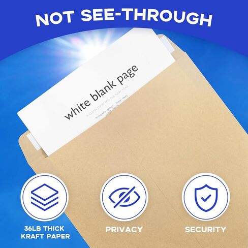 10 × 13 مغلفات كتالوج ذاتية الختم 100 قطعة، Goefun 100GSM ورق كرافت مغلفات كبيرة بنية، مغلفات مانيلا 10 × 13 للبريد in Kuwait