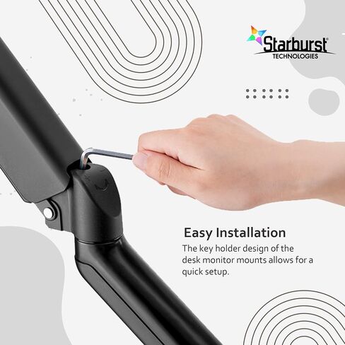 Flexion Black Series Adjustable Dual Monitor Desk Top Stand with Dual USB 2.0 Charging Ports is Compatible with Standard or Curved Monitors up to 32" in Saudi Arabia
